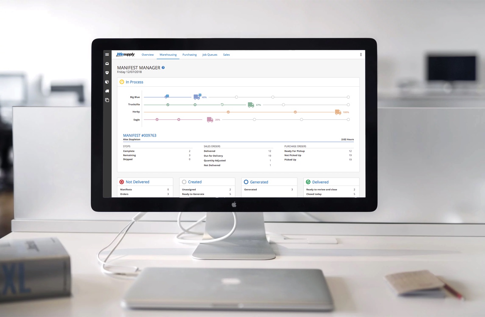 Manifest Manager dashboard on a desktop in context